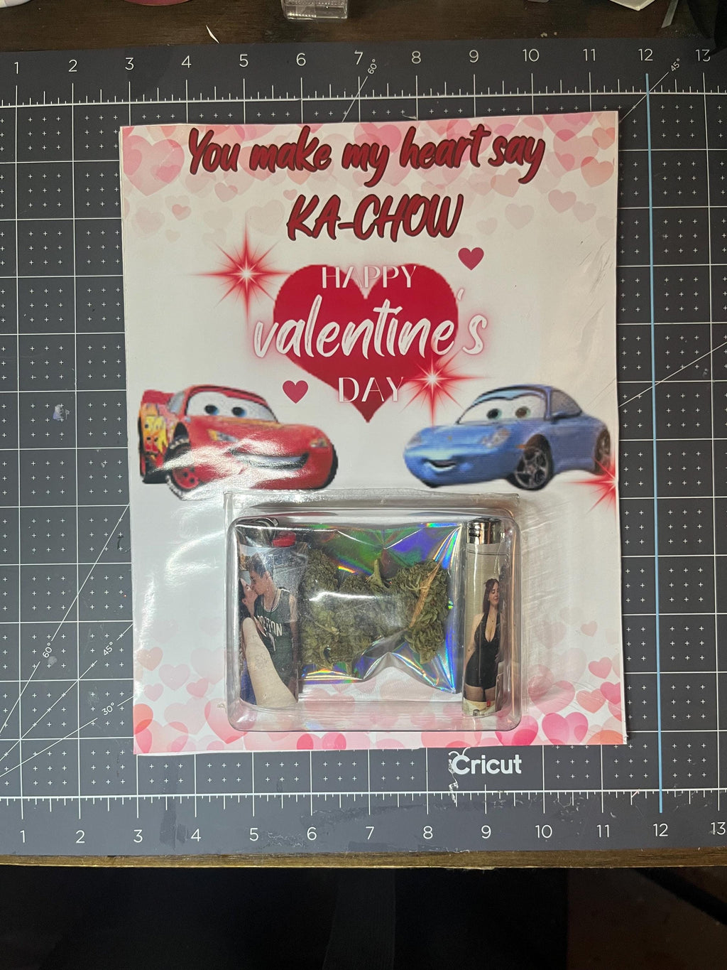 Customizable Jumbo prize  Anime Valentines Day Card lighting McQueen  Themed Pink & Red Color Way TEMPLATE