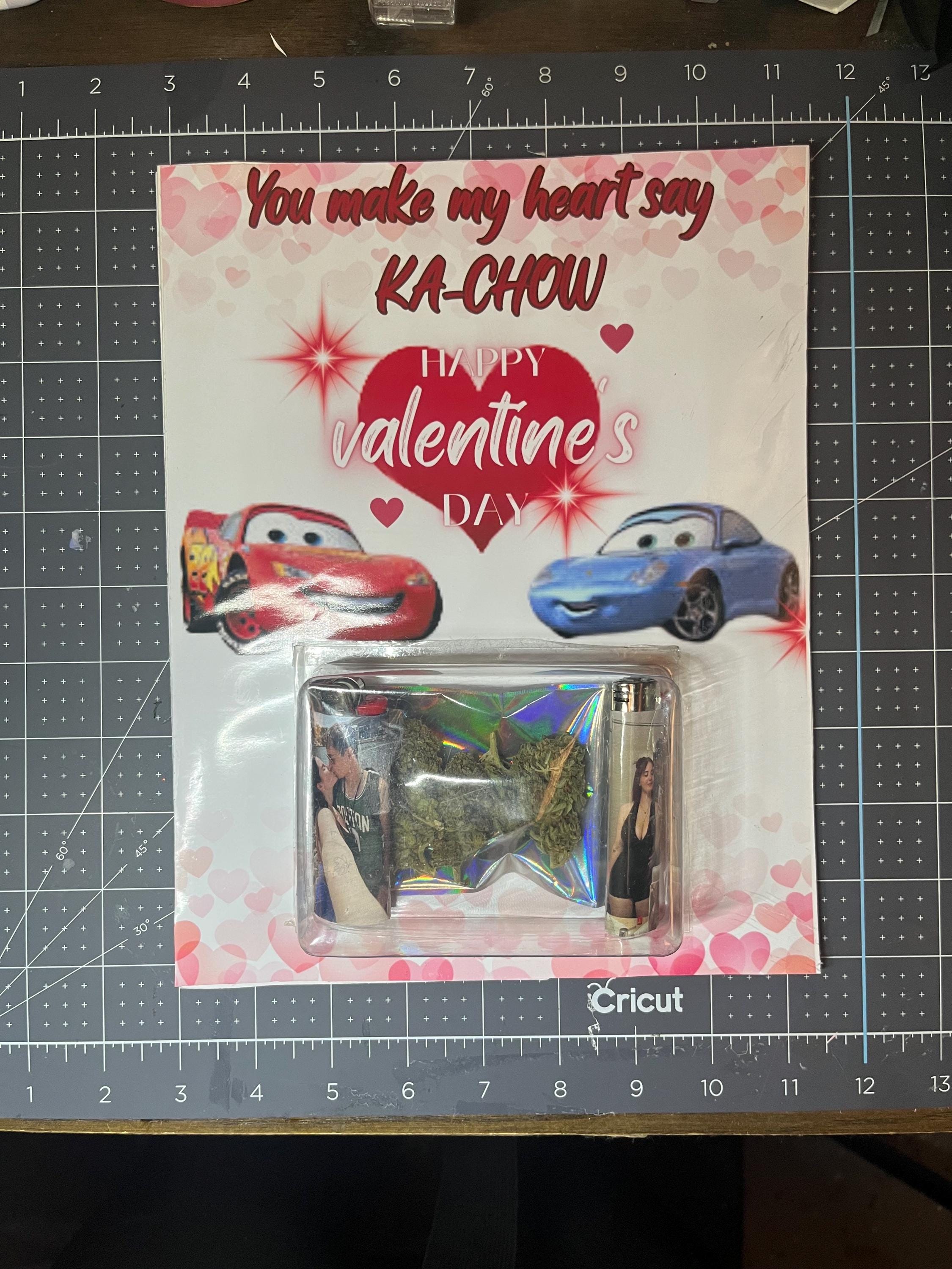 Customizable Jumbo prize  Anime Valentines Day Card lighting McQueen  Themed Pink & Red Color Way TEMPLATE