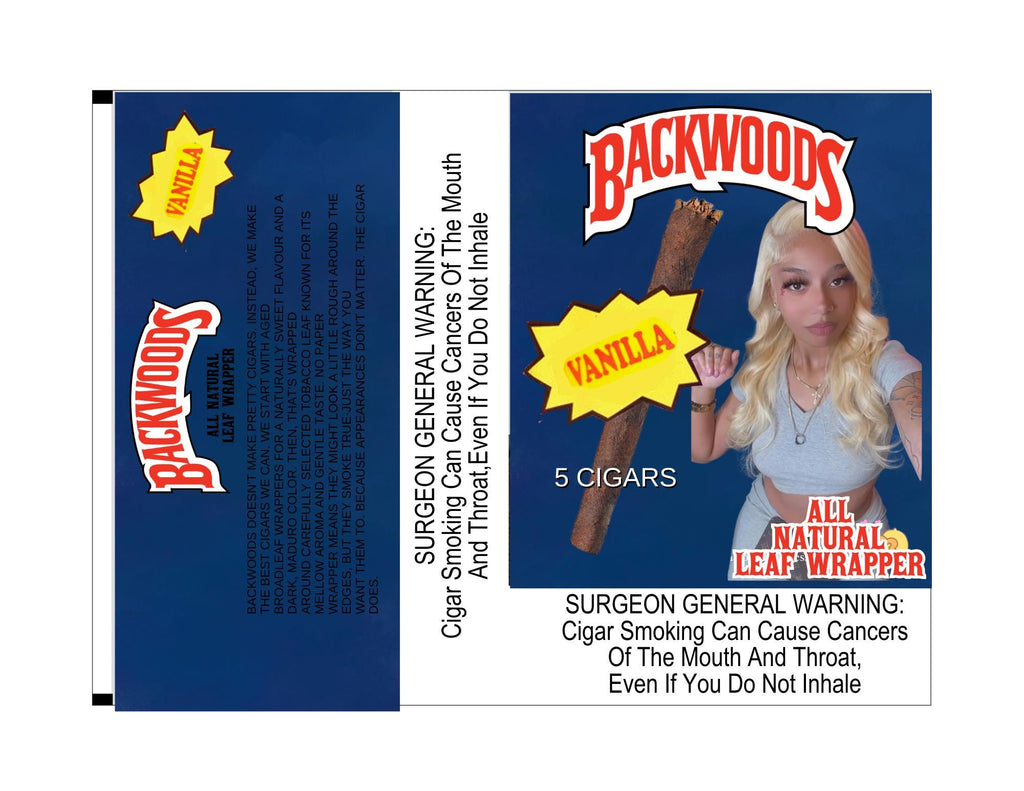 Customizable 5 pack Vanilla backwood wrapper custom photo  backwood wrapper TEMPLATE