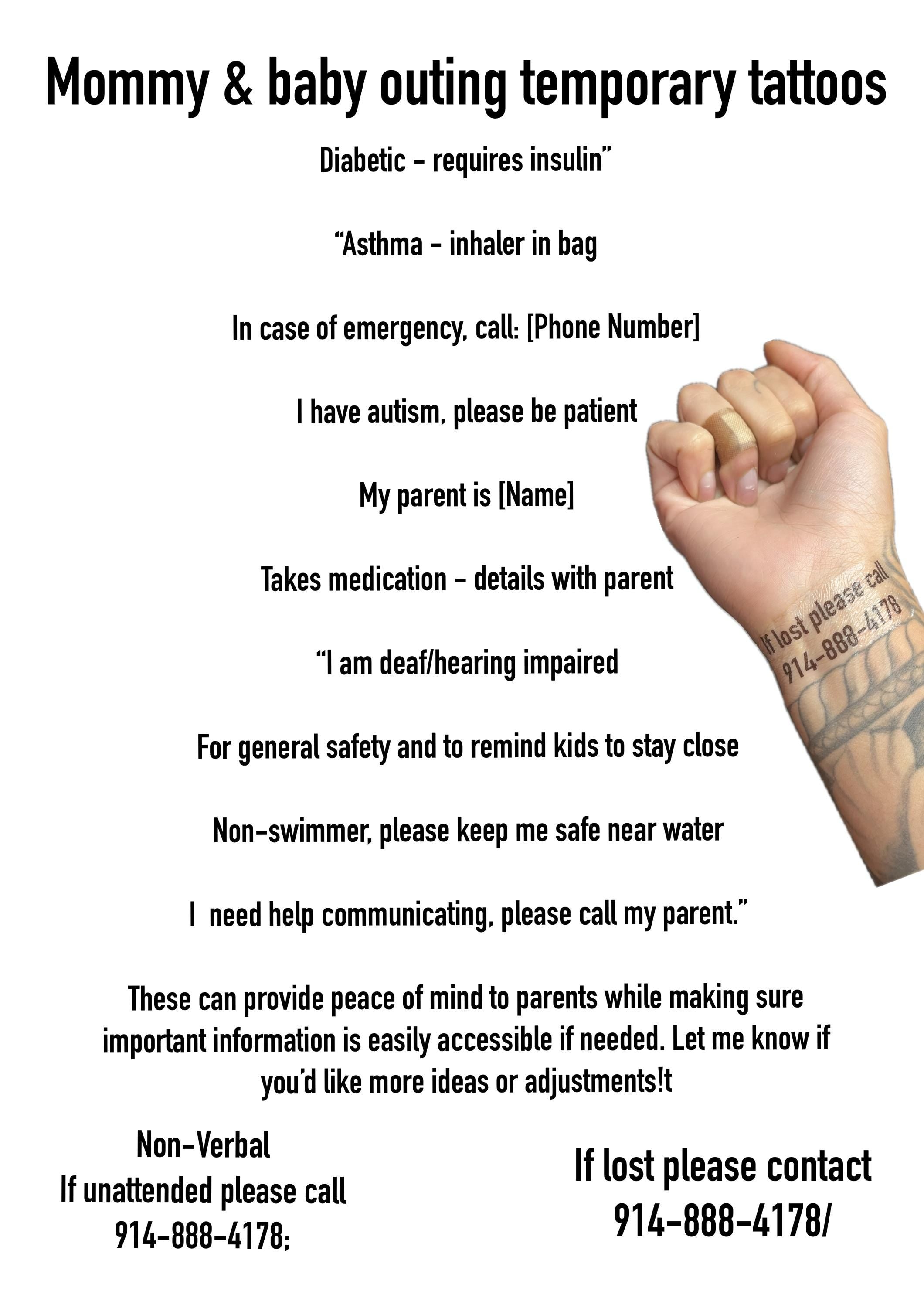 Temporary tattoo sheets