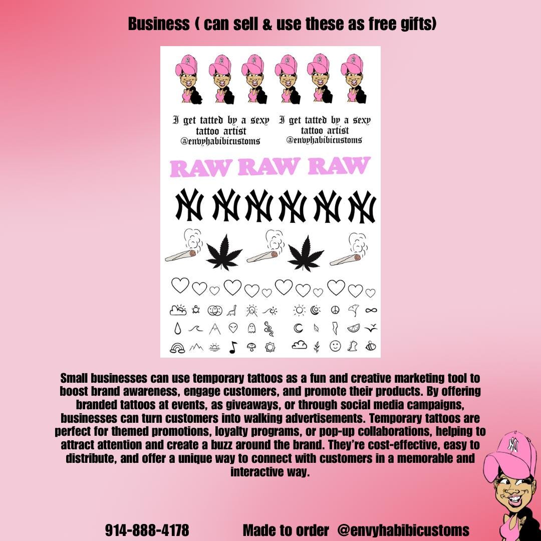Temporary tattoo sheets