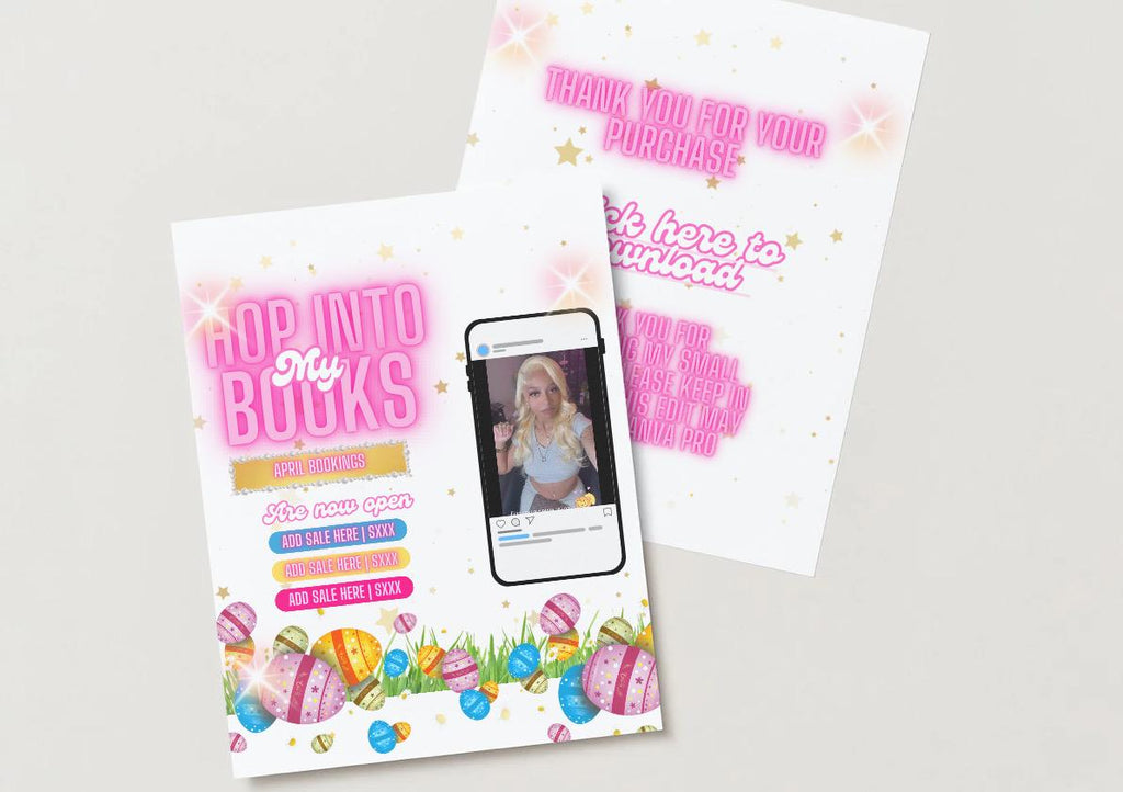 Editable Easter sale flyer hair nails lashes Easter sale flyer