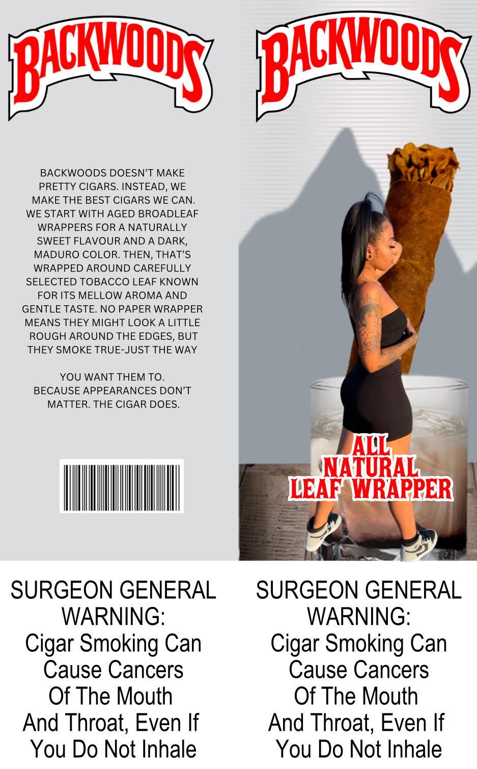 Customizable single backwood  wrapper  custom photo backwood wrapper TEMPLATE