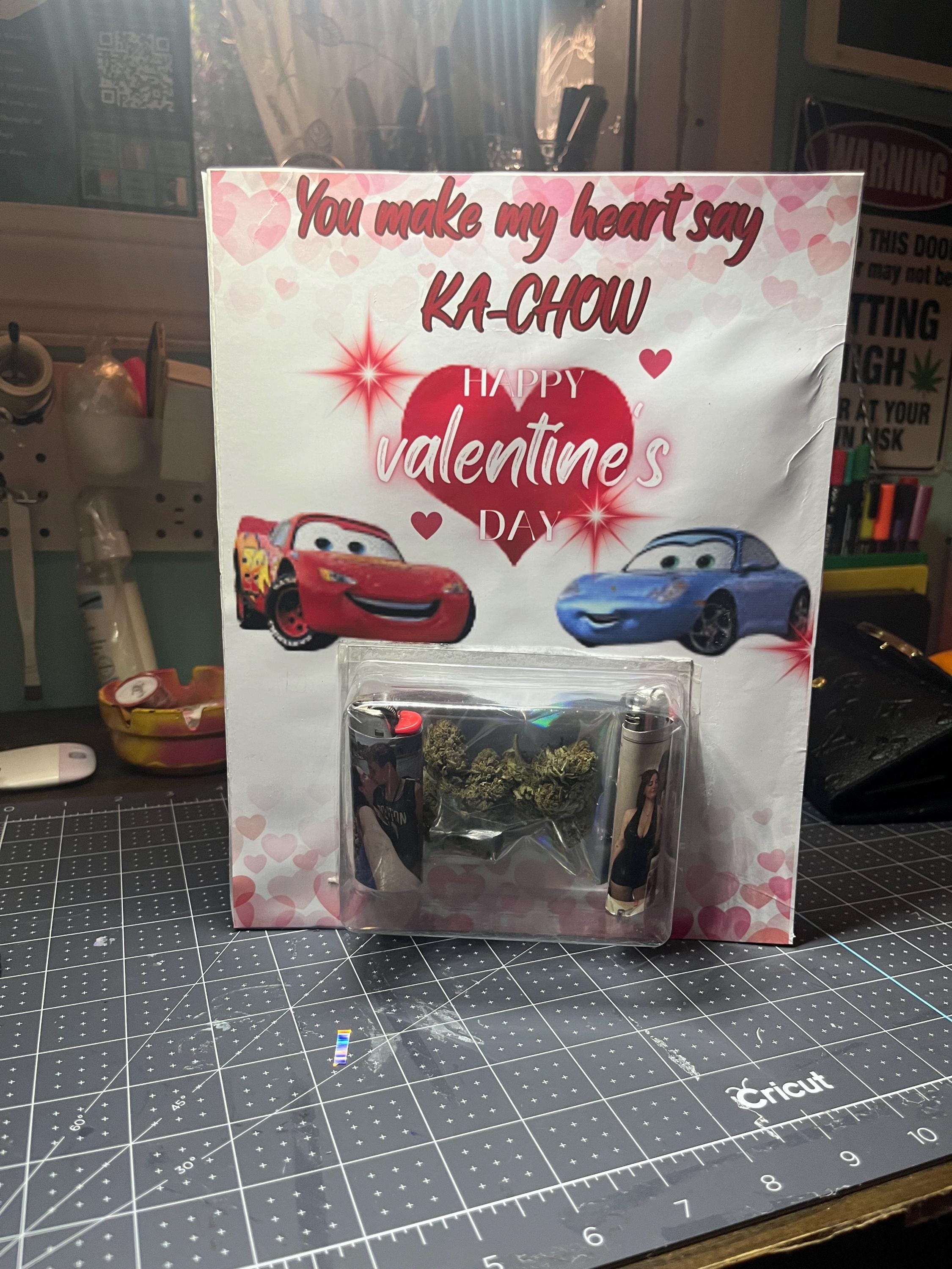 Customizable Jumbo prize  Anime Valentines Day Card lighting McQueen  Themed Pink & Red Color Way TEMPLATE