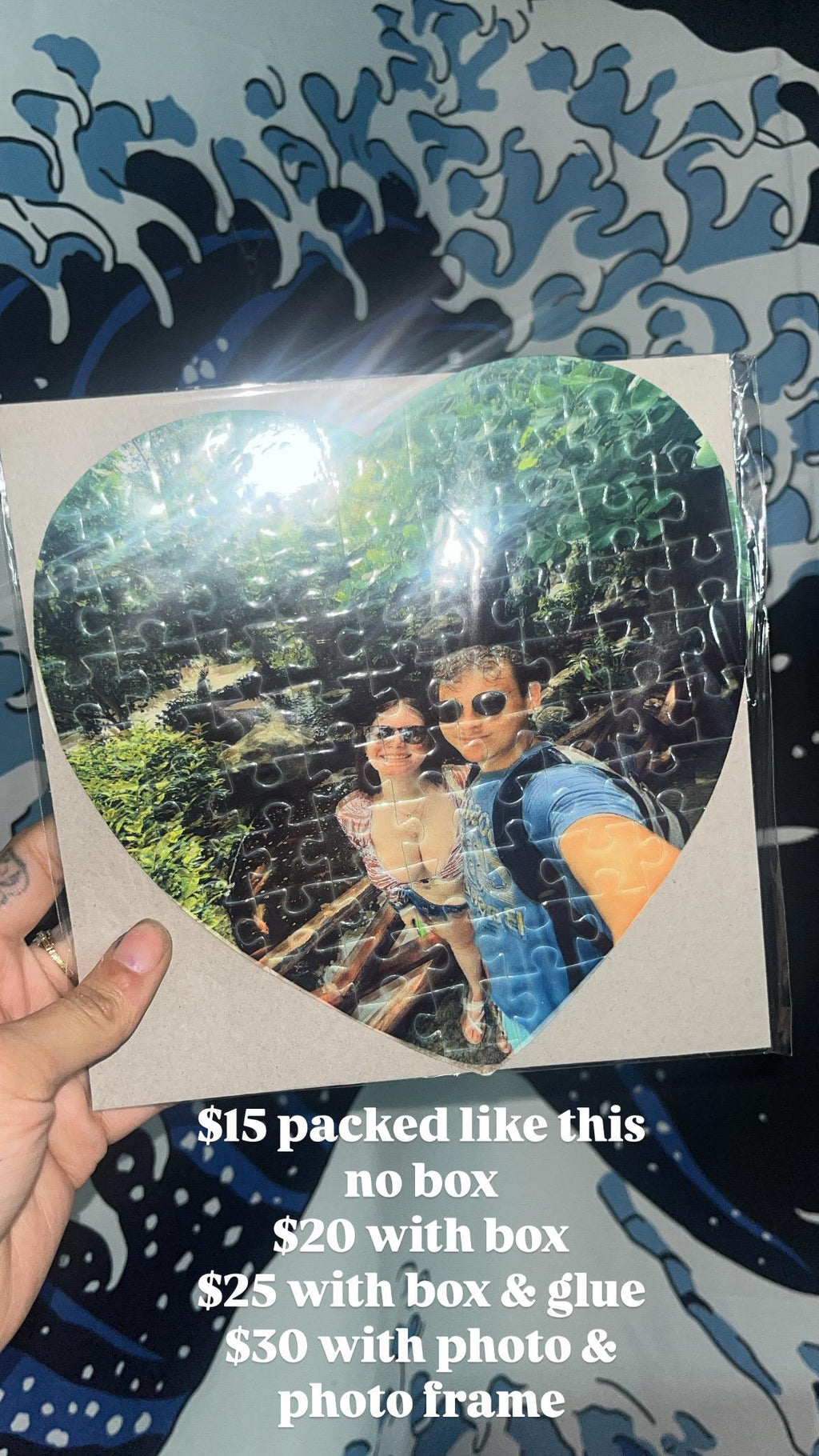 Physical item custom photo heart shaped puzzles any photo