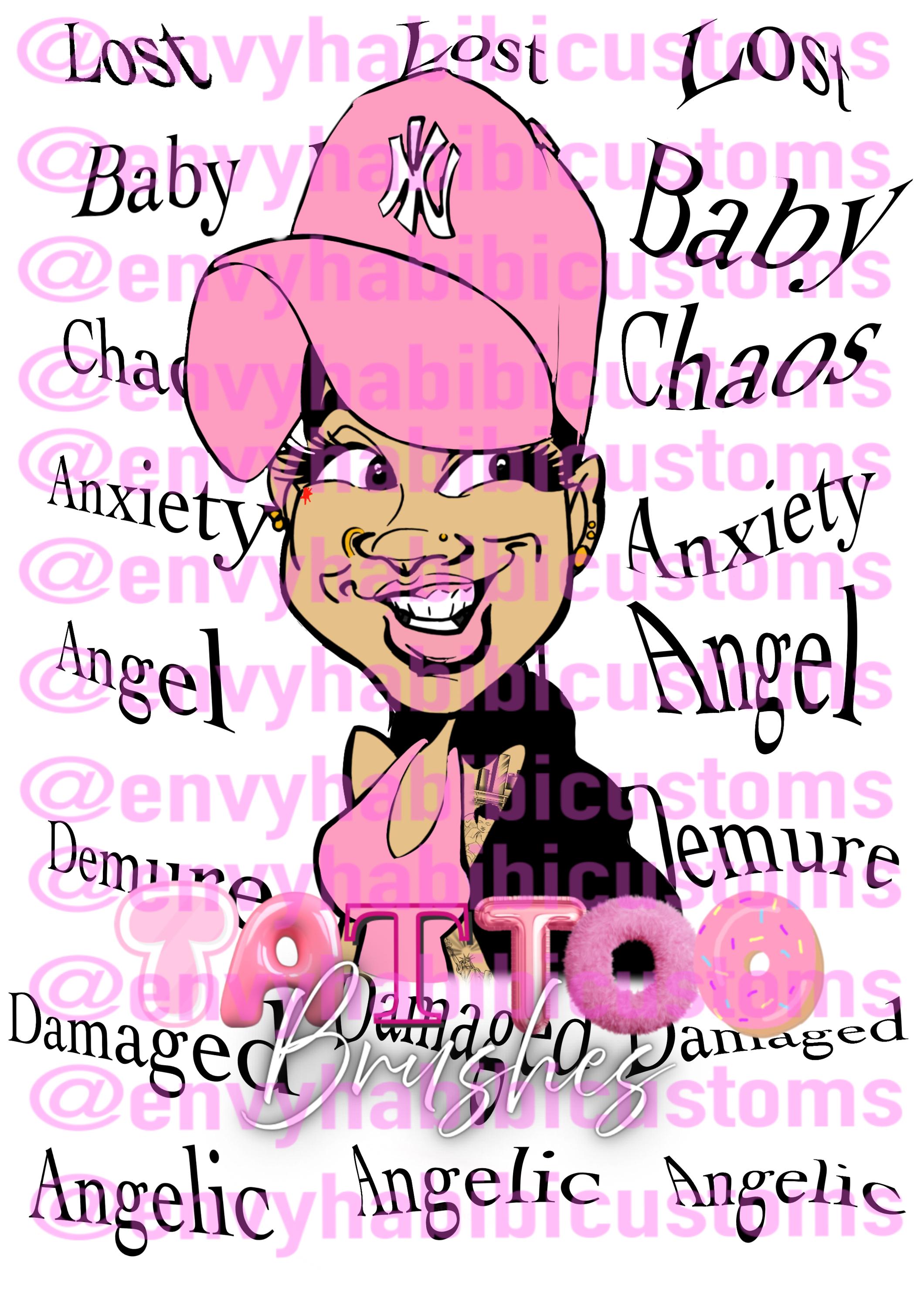 24 Distorted words instant download procreate stamps procreate brushes