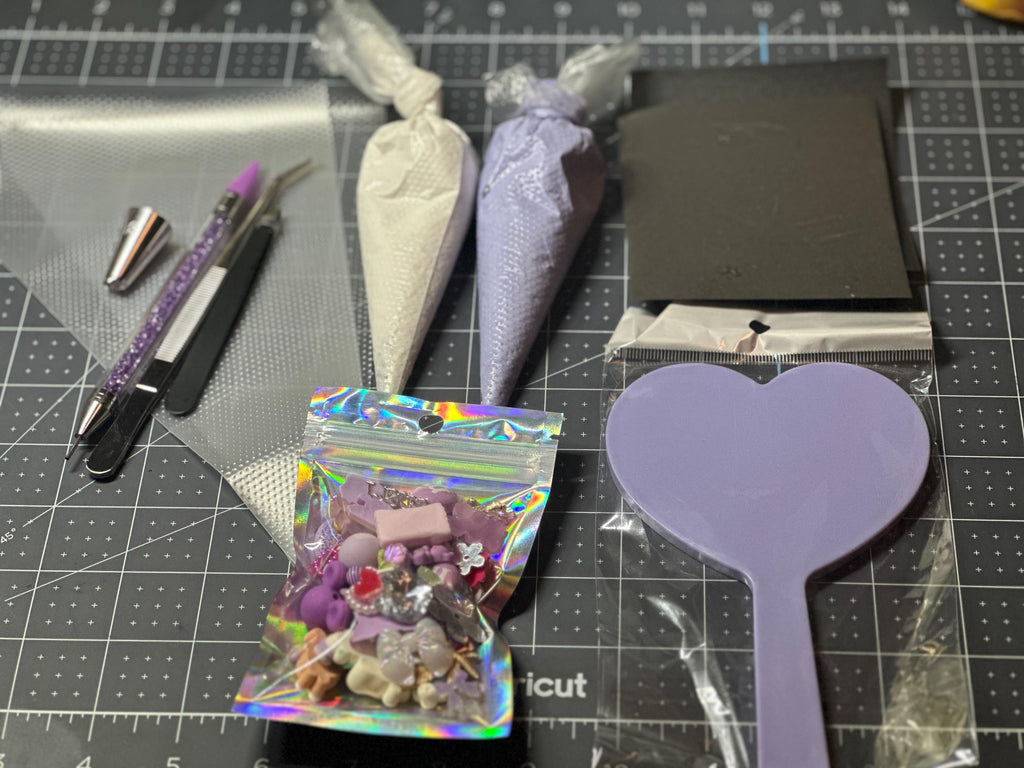 DIY custom decoden handheld heart shaped mirror KIT