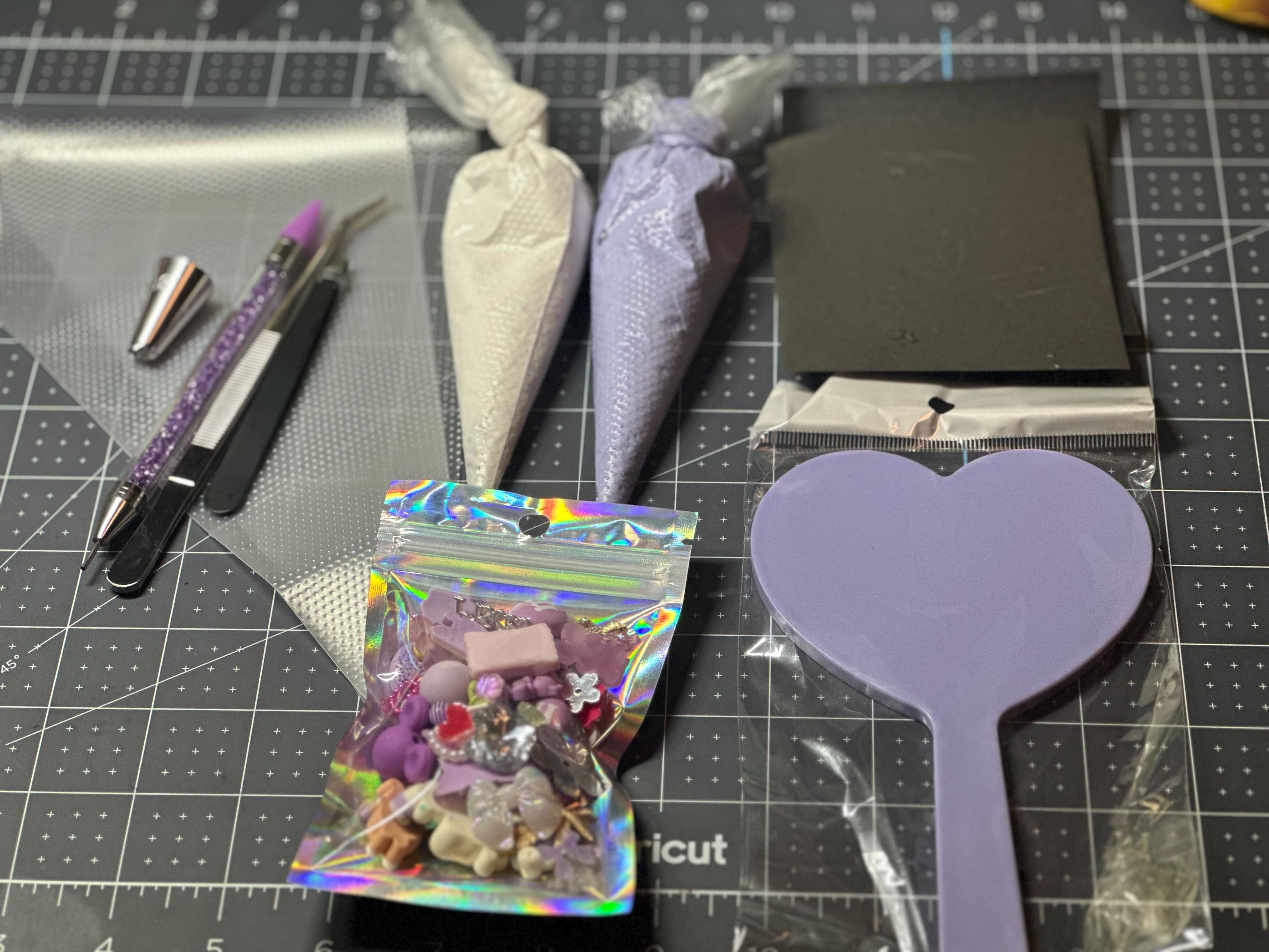 DIY custom decoden handheld heart shaped mirror KIT