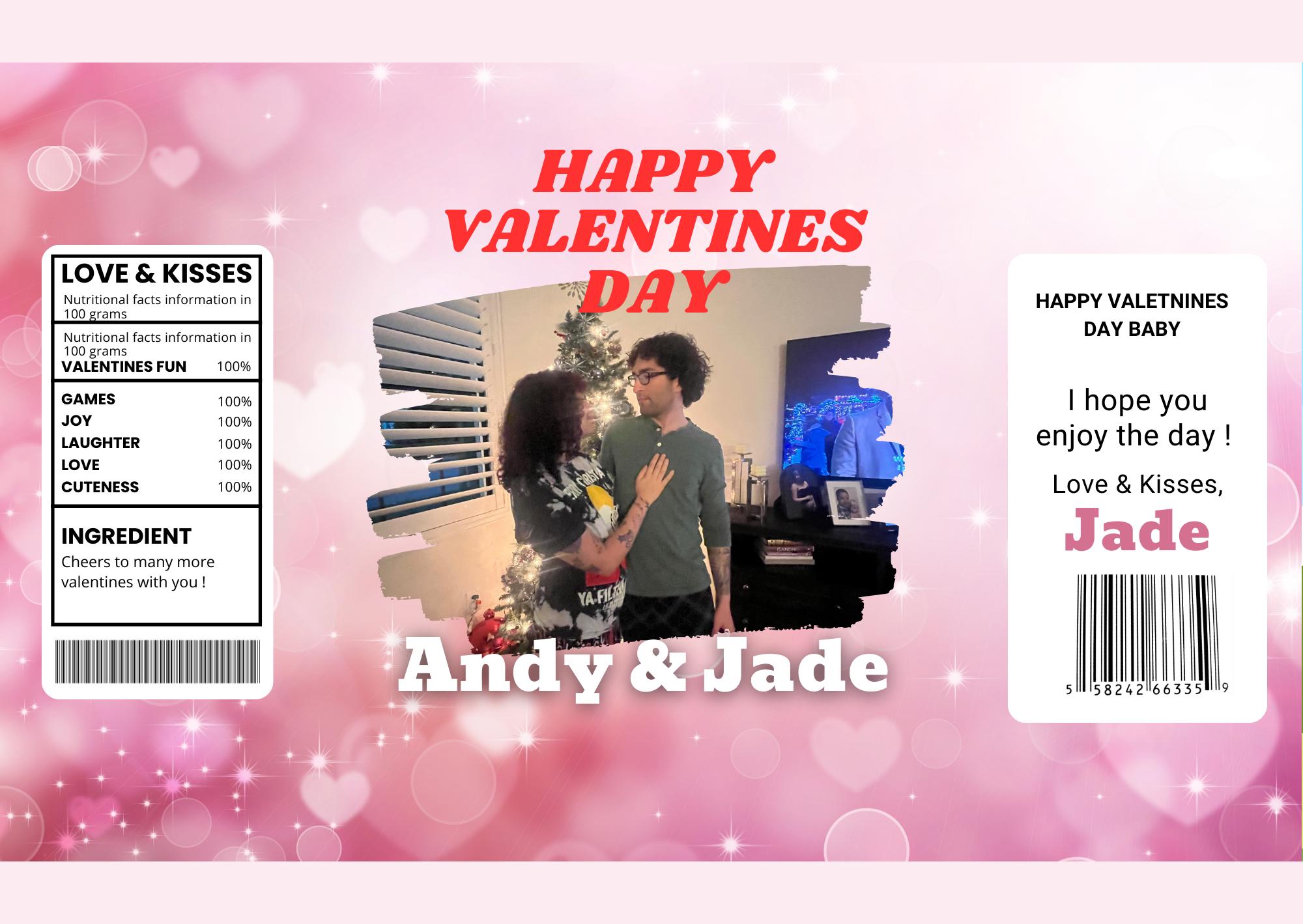 Customizable Valentines chip bag wrapper TEMPLATE