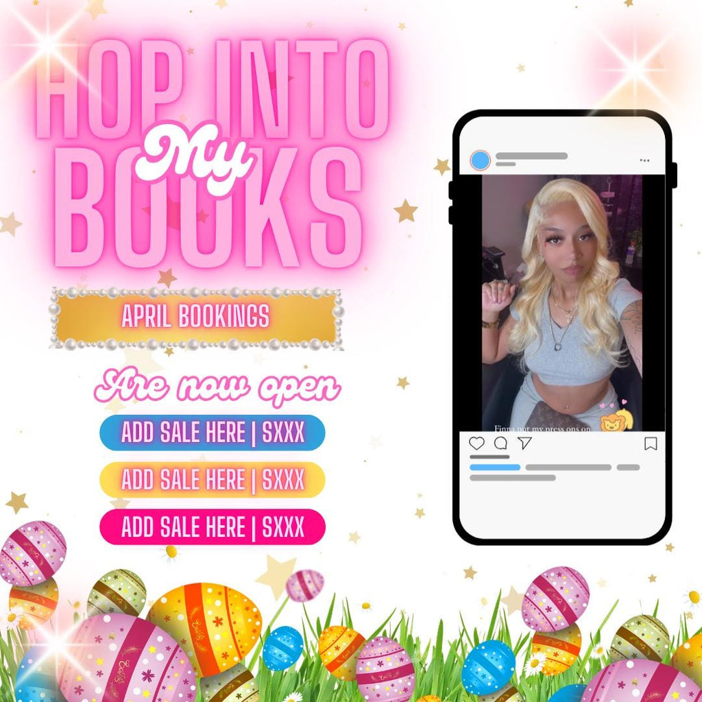 Editable Easter sale flyer hair nails lashes Easter sale flyer