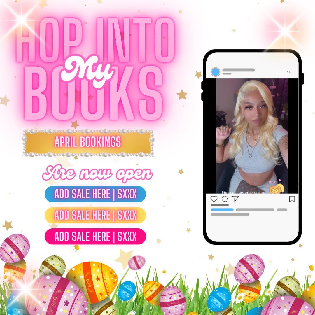 Editable Easter sale flyer hair nails lashes Easter sale flyer
