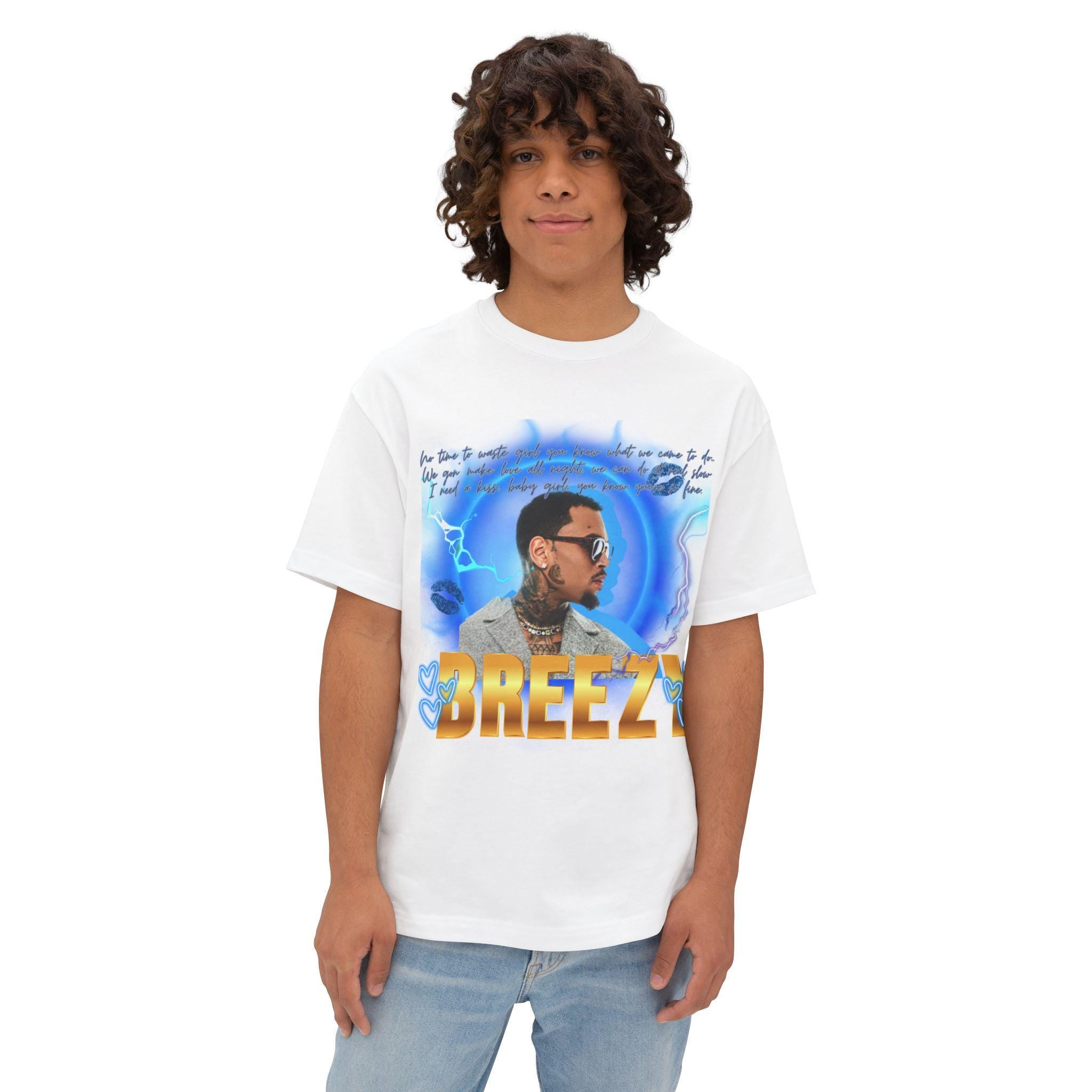 Chris Breezy Unisex Tee, Oversized Box Tee, Music Fan Shirt, Hip Hop Graphic Tee, Rapper T-Shirt