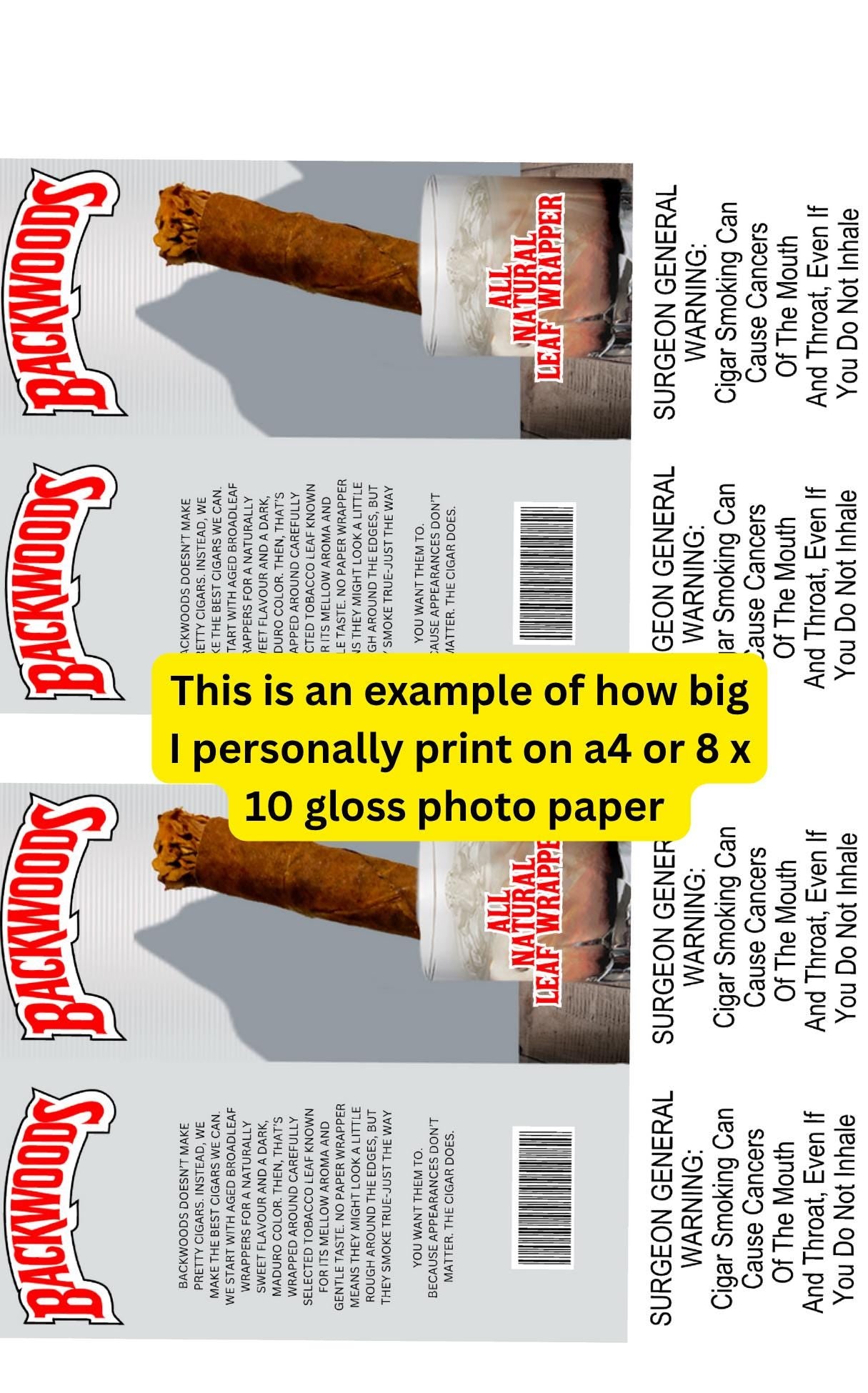 Customizable single backwood  wrapper  pink hearts custom photo backwood wrapper TEMPLATE