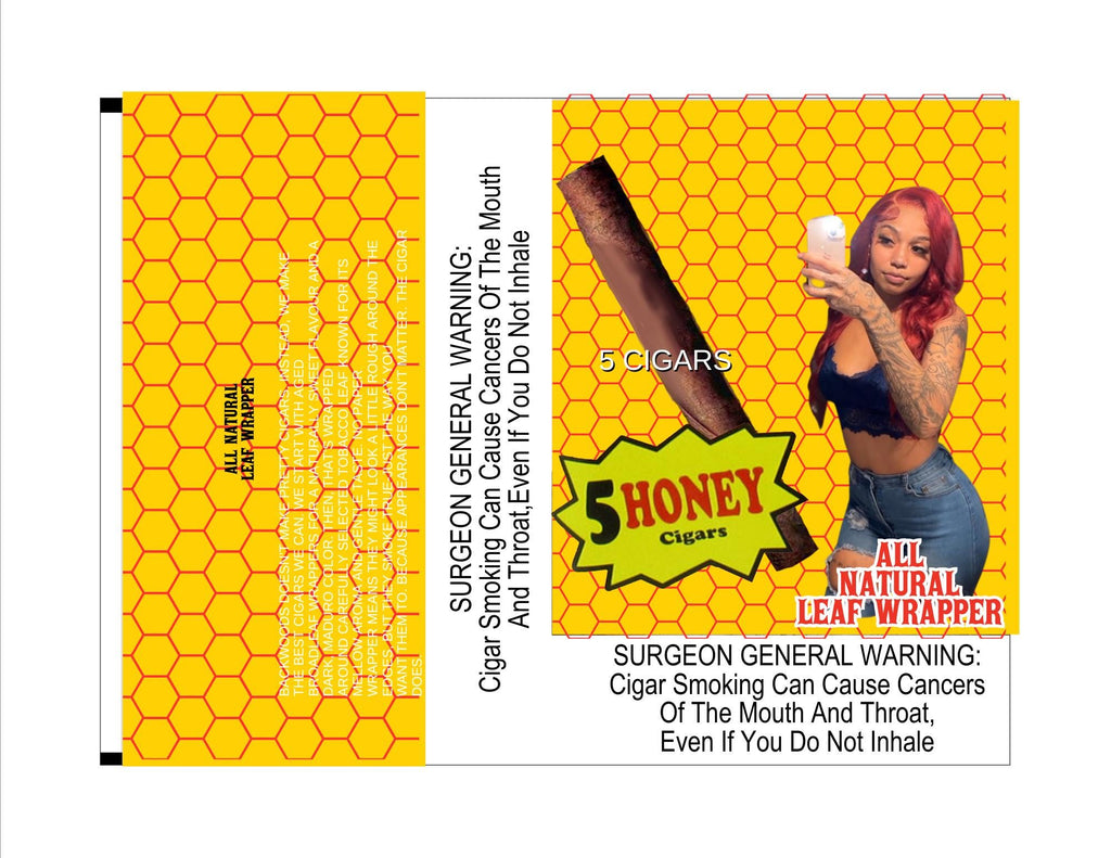 Customizable 5 pack Honey  backwood wrapper custom photo  backwood wrapper TEMPLATE