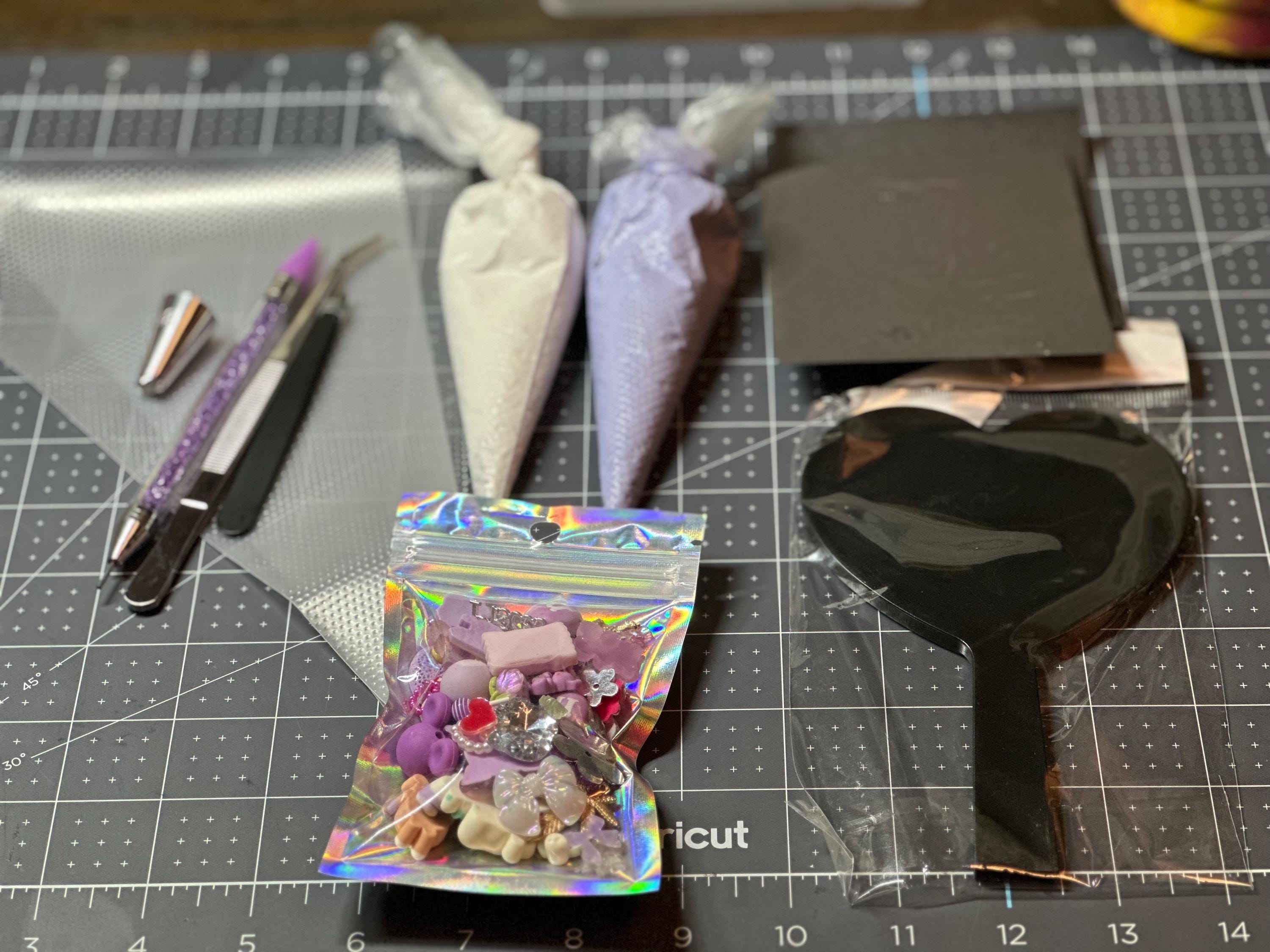 DIY custom decoden handheld heart shaped mirror KIT