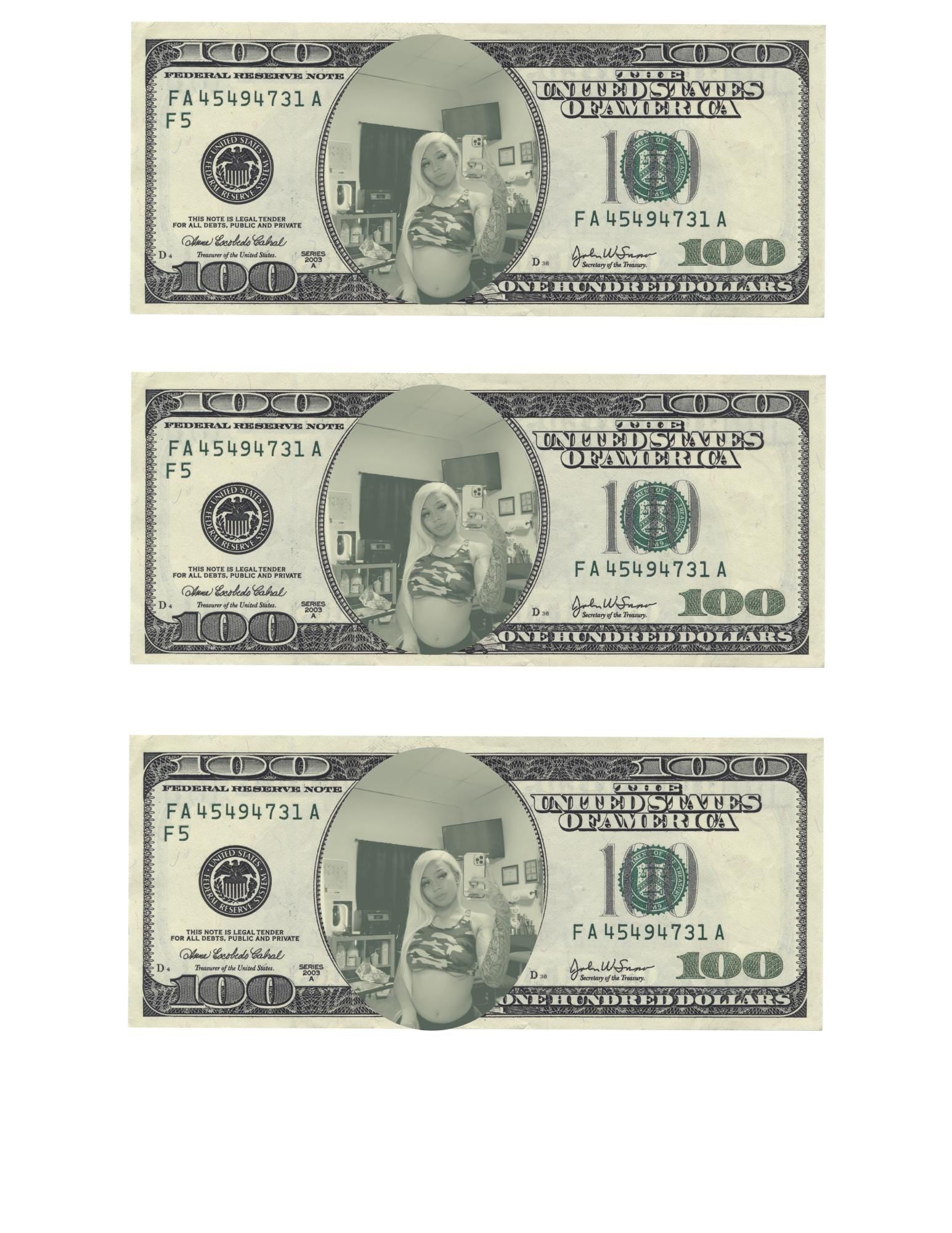 100 bill play money birthday money old 100 green bill