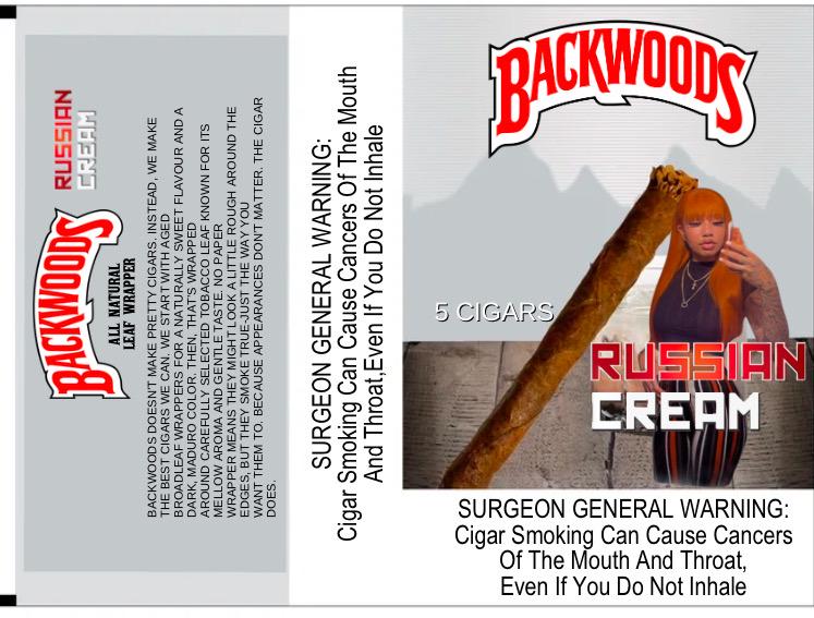Customizable 5 pack Russian cream backwood wrapper custom photo  backwood wrapper TEMPLATE