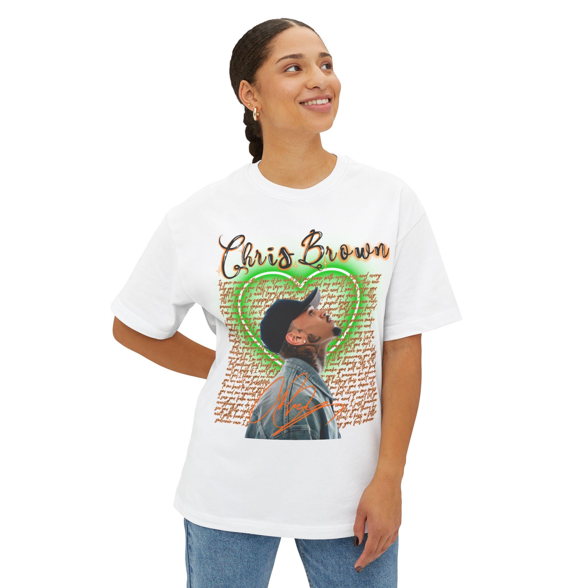 ChrisBreezy Unisex Tee, Oversized Box Tee, Music Fan Shirt, Hip Hop Graphic Tee, Rapper T-Shirt