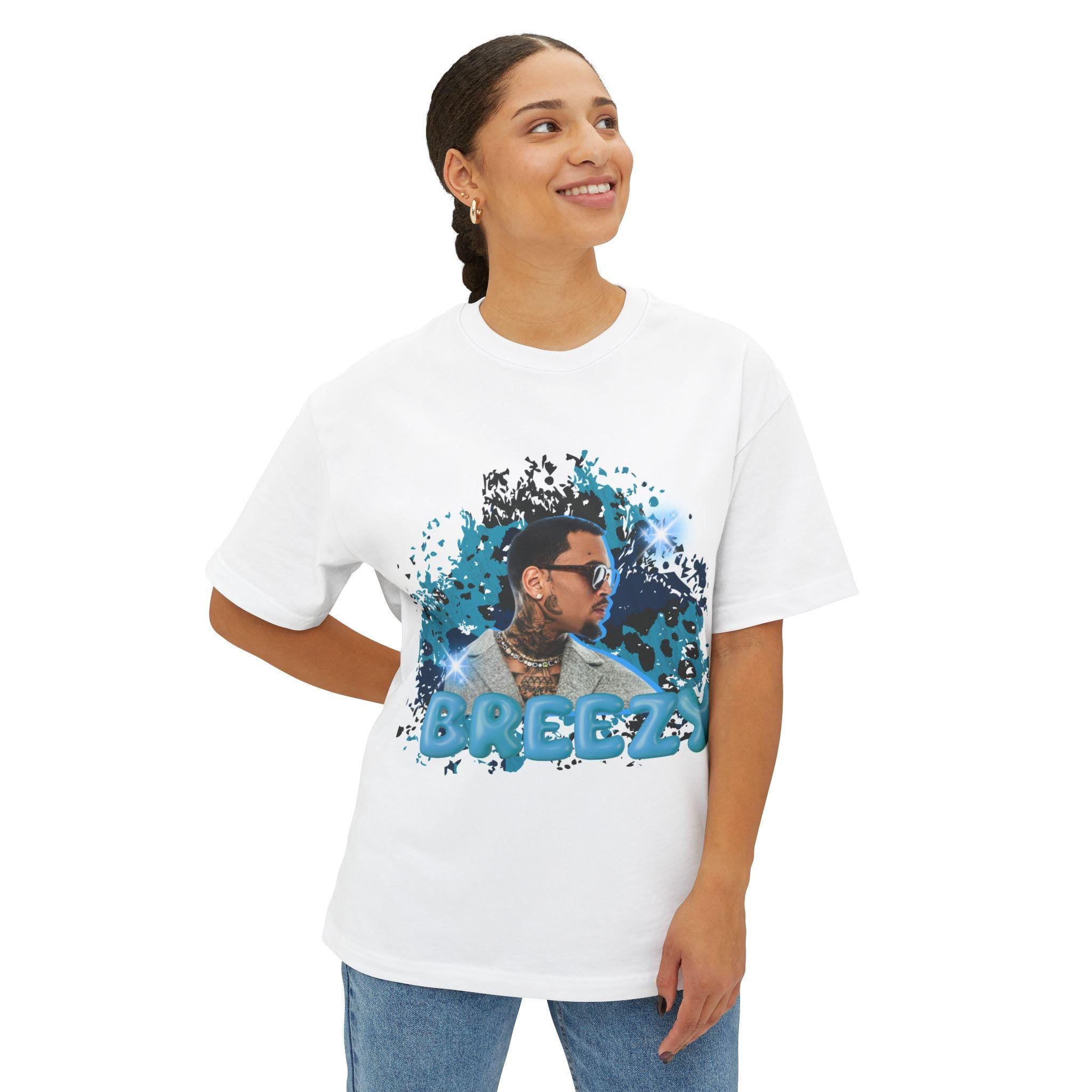 Chris Breezy Unisex Tee, Oversized Box Tee, Music Fan Shirt, Hip Hop Graphic Tee, Rapper T-Shirt