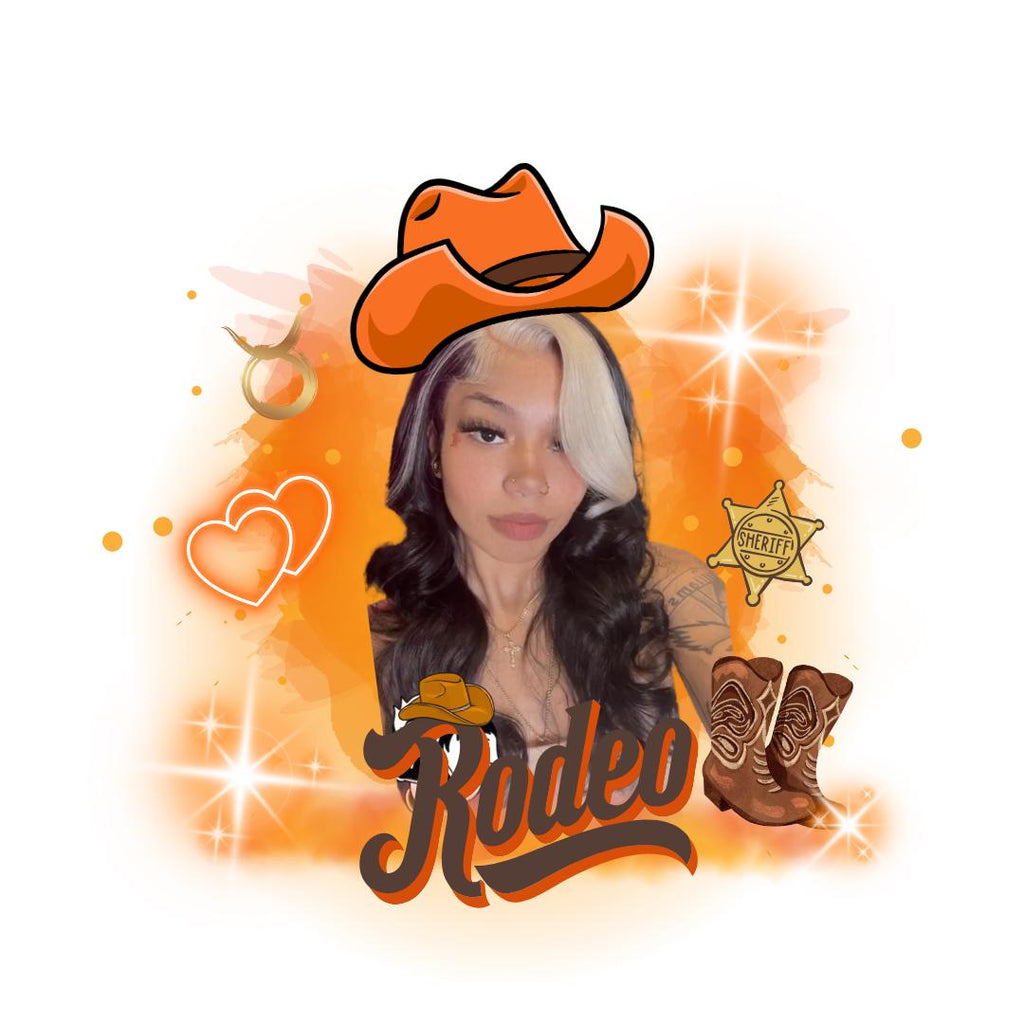 Customizable digital  design rodeo theme Orange  TEMPLATE