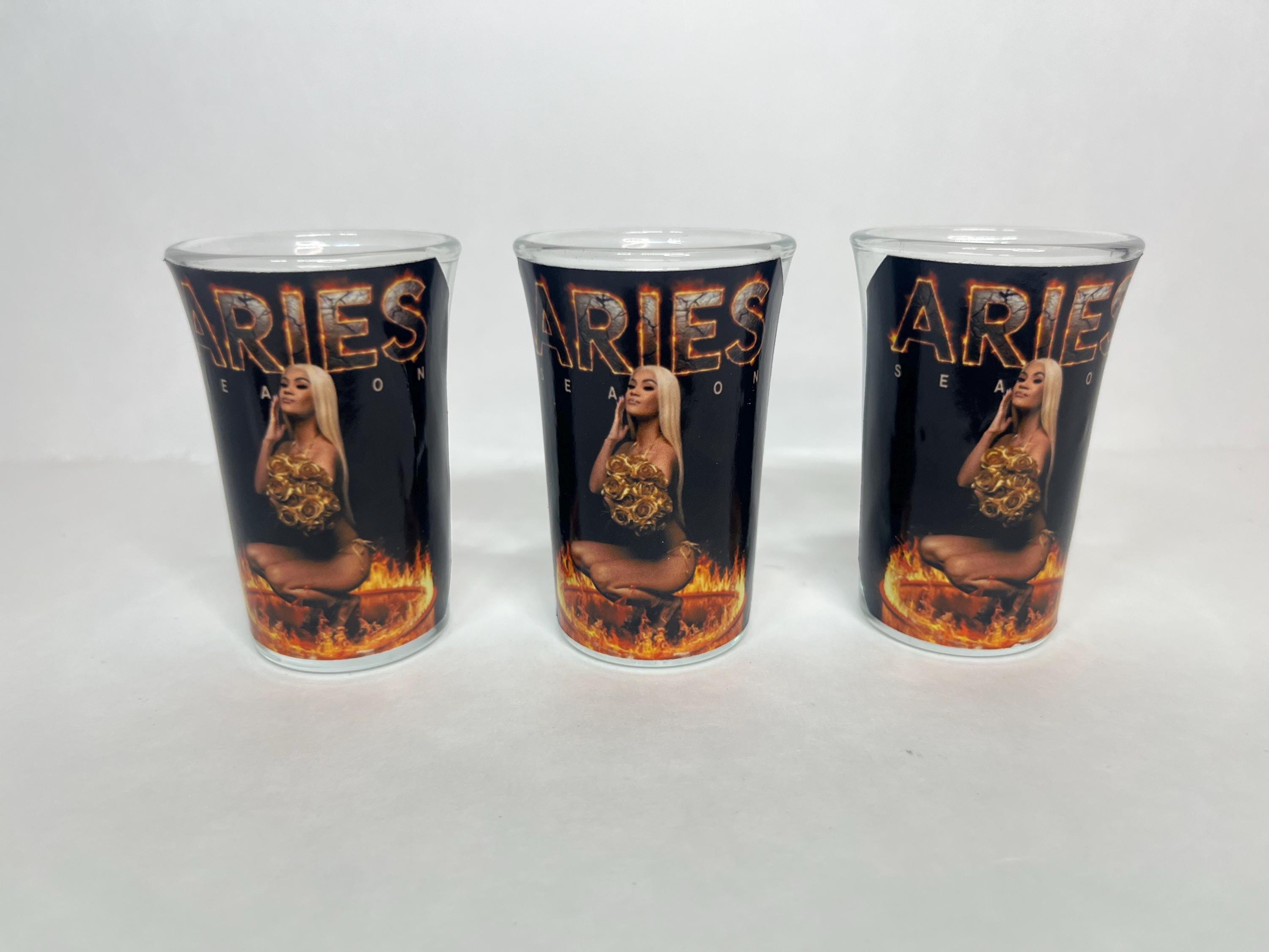 set of 3 tall custom shot glasses