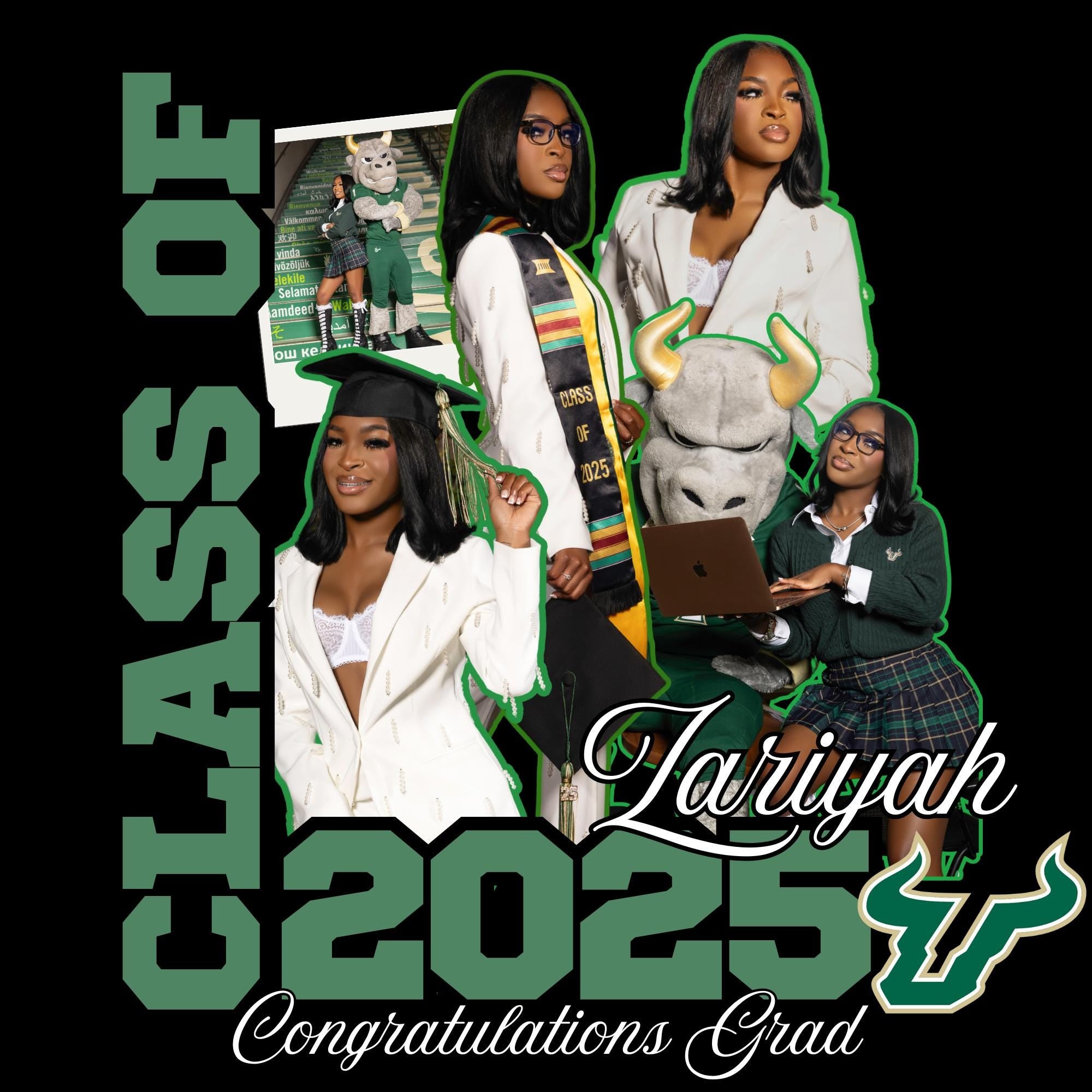 Customizable 2025 graduation SENIOR  photo prop/ fan TEMPLATE